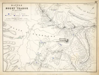 Mapa de la Batalla del Monte Tabor, publicado por William Blackwood and Sons, Edimburgo y Londres, 1848